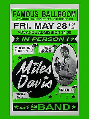 Miles Davis Baltimore 16  X 12  Photo Repro Concert Poster • £8