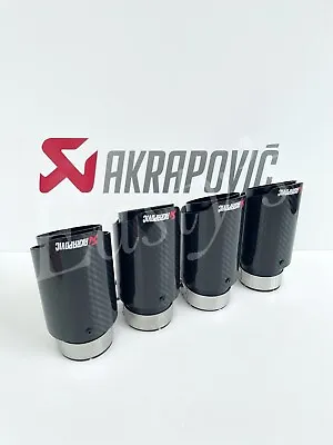 BMW M3 E9x E90 E92 E93 AKRAPOVIC 3  CARBON FIBRE BLACK EXHAUST TIPS 180mm • $214.75