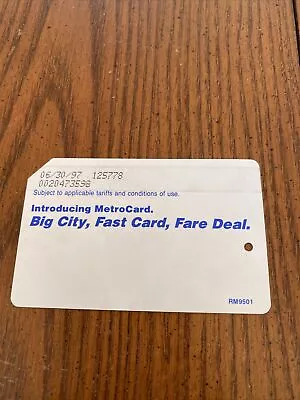 Introducing Metrocard Blue Back  Exp 06/30/97 Big City Fast Card Fare Deal MTA • $18.04