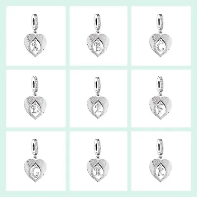 Letter Name Initial Angel Wings Memorial Charm 💜 Genuine 925 Sterling Silver • £16.89