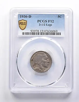 F12 1936-D Indian Head Buffalo Nickel 3 1/2 Legs PCGS *7661 • $1495