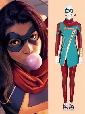 Marvel Comics Ms Marvel Kamala Khan Cosplay Superhero Outfit Halloween Costume • $132.91