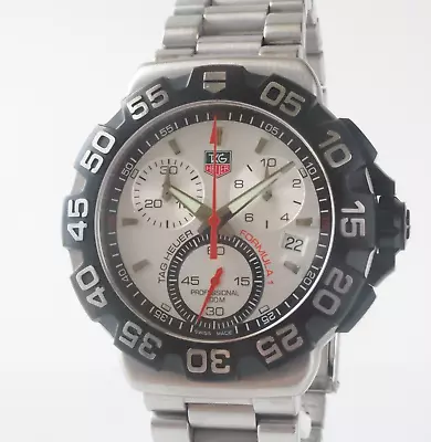 TAG Heuer Formula 1 CAH1111 Quartz Chronograph Silver Dial Mens Watch 200m Video • $650