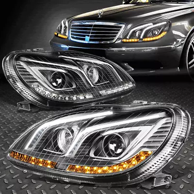 For 2000-2006 Mercedes W220 S-class/amg Black Projector Headlight Led Drl+signal • $368.88