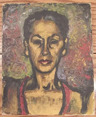 Vintage Expressionist/Modernist Portrait Study Oil Painting Canvas Impasto 8x10  • $165.75