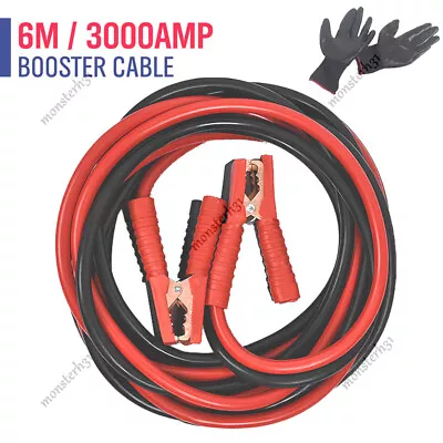 6m Heavy Duty Jump Leads 3000amp Car Van Battery Starter Booster Cables Jumper • $36.49