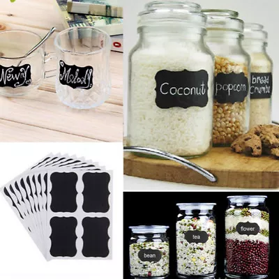 £0.99 • Buy Chalk Stickers Labels Jars Kitchen Storage Chalkboard Blackboard Tags Film
