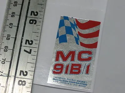 Vintage Go Kart McCulloch Engine ID MC91B/1 Sticker Decal MC 91b1 • $10.95