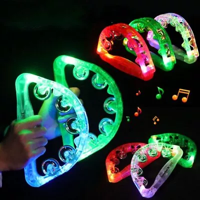 ABS Illuminated Hand Rattle Sensory Toy Flashing Tambourine Shaking  Party • £4.66