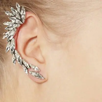  Shiny Stud Ear Crawler Full Rhinestone Ear Cuff Wrap Clip Earring Women Jewelry • £3.76
