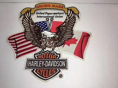 VTG HARLEY DAVIDSON 9” LARGE EMBROIDERED JACKET PATCH Unused Union Made • $34.96