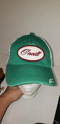 VINTAGE O'NEILL Embroidered Patch TRUCKER CAP HAT DISTRESSED GREEN MESH BACK  • $15