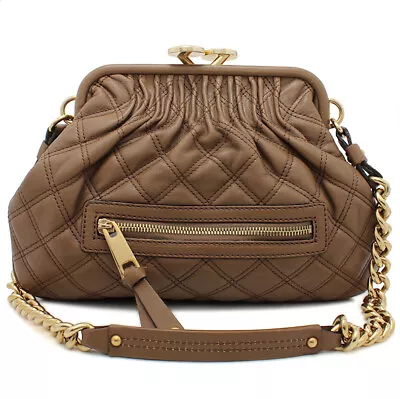 MARC JACOBS Mini Little Stam Bag Quilted Leather Semi-Shoulder Bag Brown Ladies • $576.71