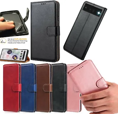 For Google Pixel 7a 6Pro 7 Pro 6A Case Leather Flip Slim Wallet Book Phone Cover • £4.34