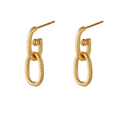 £11.04 • Buy 18ct Gold-Plated Double Twisted Chain Link Stud Earrings