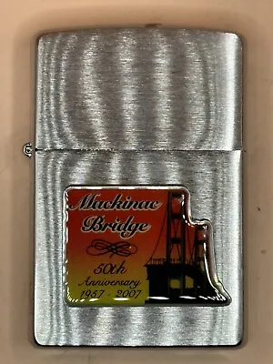 Vintage 2006 Mackinac Bridge 50th Anniversary Emblem Chrome Zippo Lighter New • $58.95