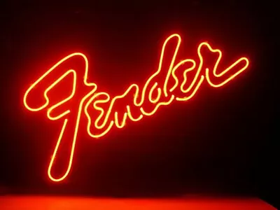 New Guitar Music Fender Neon Light Sign 20 X16  Beer Cave Gift Lamp • $130