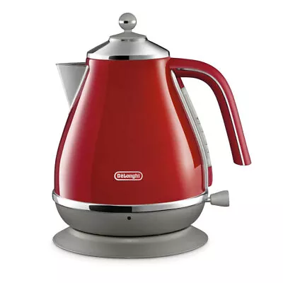 $156 • Buy Delonghi 1.7L Red Icona Capitals Non-Slip Water Electric Kettle Stainless Steel