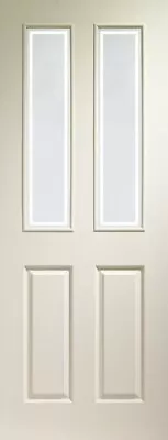 Victorian 4 Panel Internal White Moulded Door With Forbes Glass Product Code GWM • £59.99