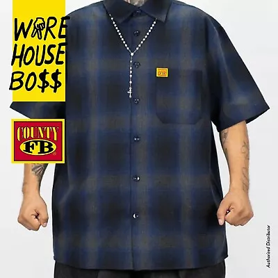 Fb County Mens Short Sleeve Checker Shirt Classic Flannel Shirts Hip Hop Harem • $32.99