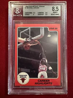 1986 Star Michael Jordan Career Highlights #7 BGS 8.5 W/9.5 Centering Subgrade • $715.99