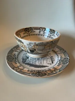 Maastricht Pajong Footed Bowl And Plate Set Petrus Regout & Co Made In Holland • $45