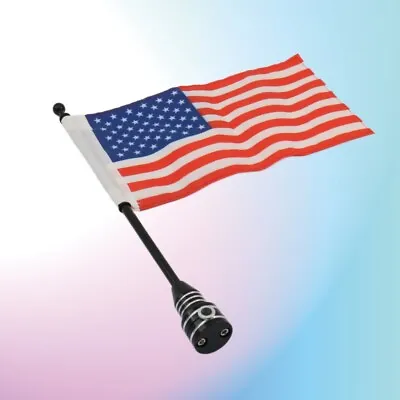 Black Universal Motorcycle American USA Flag Pole Luggage Rack Mount For Harley • $15.80