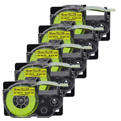 £34.79 • Buy 5PK Fluorescent Yellow Tape Cartridge XR-18FYW For Casio KL-120 EZ Label Printer