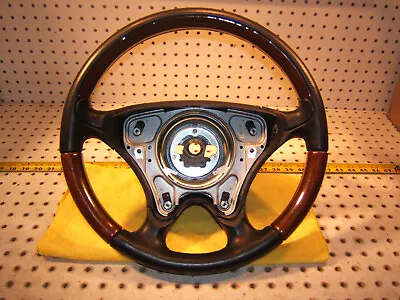 Mercedes R170 SLK 01-04 Leather Eucalyp WOOD BLACK Steering OEM 1 WheelNO Cover • $369