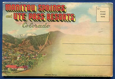 Manitou Springs Ute Pass Resorts Colorado Postcard Folder • $3.25