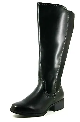 Evans Lana Womens UK 4 - 7 EEE Extra Wide Black Knee High Memory Foam Tall Boots • £56.99