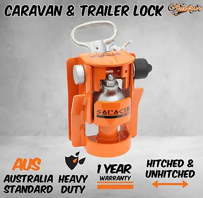 $219.95 • Buy Trailer Boat Caravan Hitch Coupling ULTRA Lock SARACEN Anti Theft Full Stop