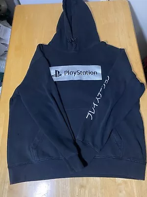 *Has Small Hole* H&M PlayStation Hoodie XL Black Zipped Pocket Gamer 25pit2pit • $14.58