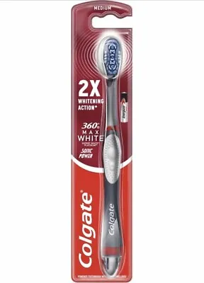 Colgate 360 Max White Expert 2x Whitening Action Sonic Power Battery Toothbrush • £3.74
