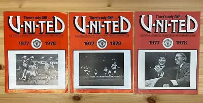 Manchester United Supporters Club Newsletters - Volume 9 Numbers 1-3 - 1977-78 • £5