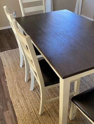 $199.99 • Buy Wayfair Furniture Beautiful Wood Dining Table Set With 4 Chairs and A Bench.
