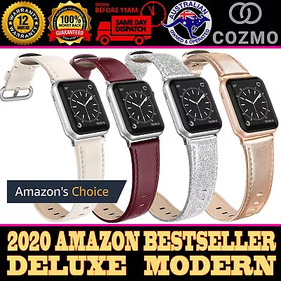 $6.25 • Buy For Apple Watch Band Genuine Leather Strap IWatch Series 6 5 4 3 40mm 44mm Wrist