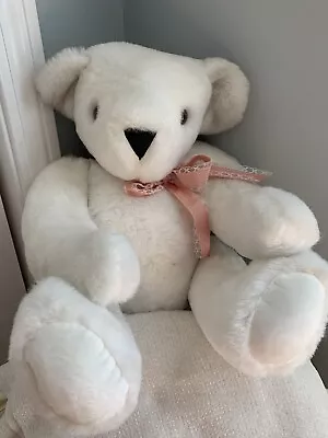 Rare Large Vintage 1984 Vermont Teddy Bear Company Plush  21  Jointed White VT • $34