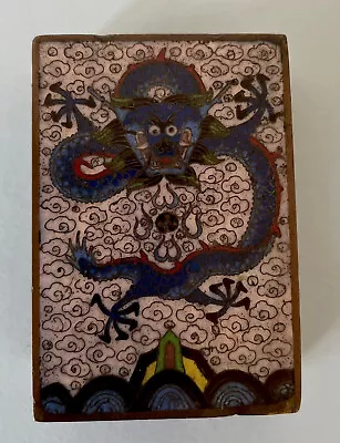£28 • Buy Vintage Cloisonné Matchbox Holder Depicting A Dragon