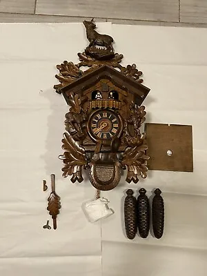 Vintage German  Cuckoo Clock Romance Musical  Frohliche Wanderer Swiss Mov • £474.97