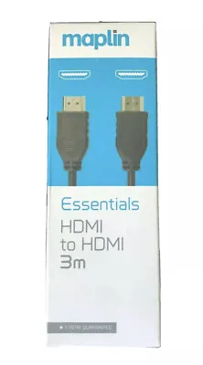 Maplin Essentials Hdmi To Hdmi 3m Cable Very Good Quality Cable Brand New • £7.90