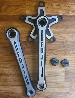 Vintage Sugino Fuji Racing Crankset 170mm 110 BCD Black Forged Japan With Caps • $125