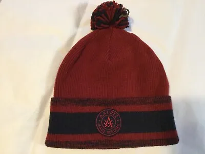 Nwt A Kurtz Red Blue Logo Mens Warm Knit Winter Pom Pom Beanie Hat • $13.34