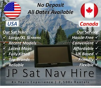 Sat Nav GPS Hire Rental USA Florida Canada Latest Maps Free Postage Up To 28 Day • £27.99