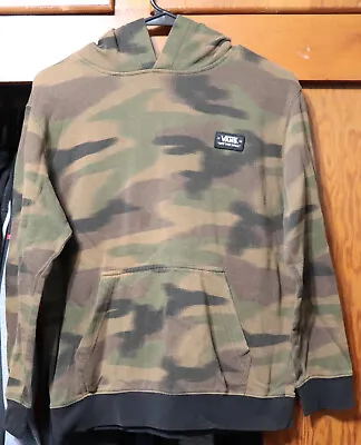 Vans Off The Wall Hoodie Full Patch Mounted Camo Pullover Boys Youth Large YL • £9.64