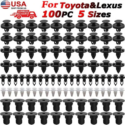 $6.49 • Buy 100x TOYOTA & LEXUS Trim Panel Clips Bumper Fender Push Pin Rivet 7 8 9mm Engine