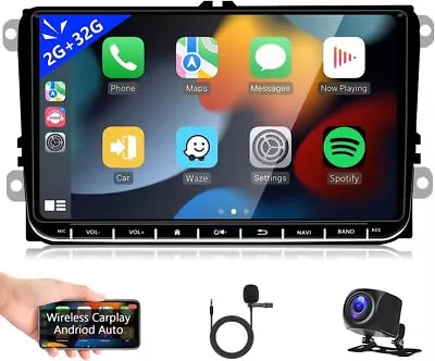 9  Android11 Car Stereo Radio Carplay GPS Camera For VW Golf MK5 MK6 Caddy Jetta • $175.99