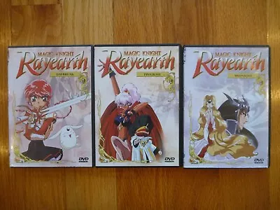 Magic Knight Rayearth 3-DVD Lot Anime Vol 1 Daybreak + 4 Twiight + 5 Midnight • $14.95