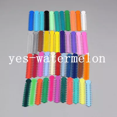 Dental Orthodontic Ligature Ties Elastic Braces Rubber Bands 45 Colors 1008 Pcs • $2.46