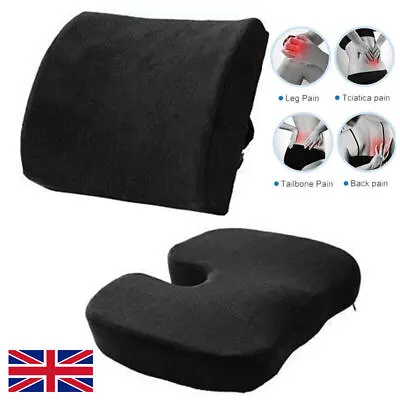 Cushion Seat Pillow Coccyx Orthopaedic Back Pain Relief Memory Foam Office Chair • £12.99